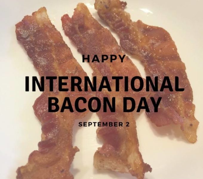 Three strips of bacon.